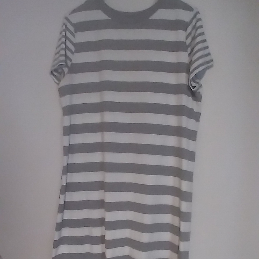 Striped Grey and White Dress